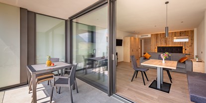 Pensionen - Terrasse - Italien - Gemütliche Einraumwohnung mit Panoramablick 44m². Die neuen Wohnungen sind alle mit Klimaanlage und Bodenheizung.
 - Pension Plarserhof